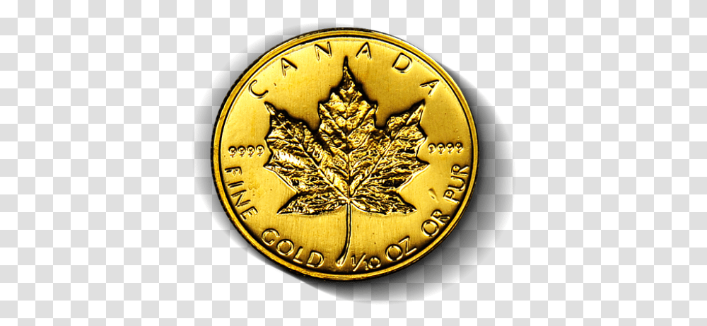 Oz Gold Canadian Maple Leaf Random Year Canadian Solid, Coin Transparent Png