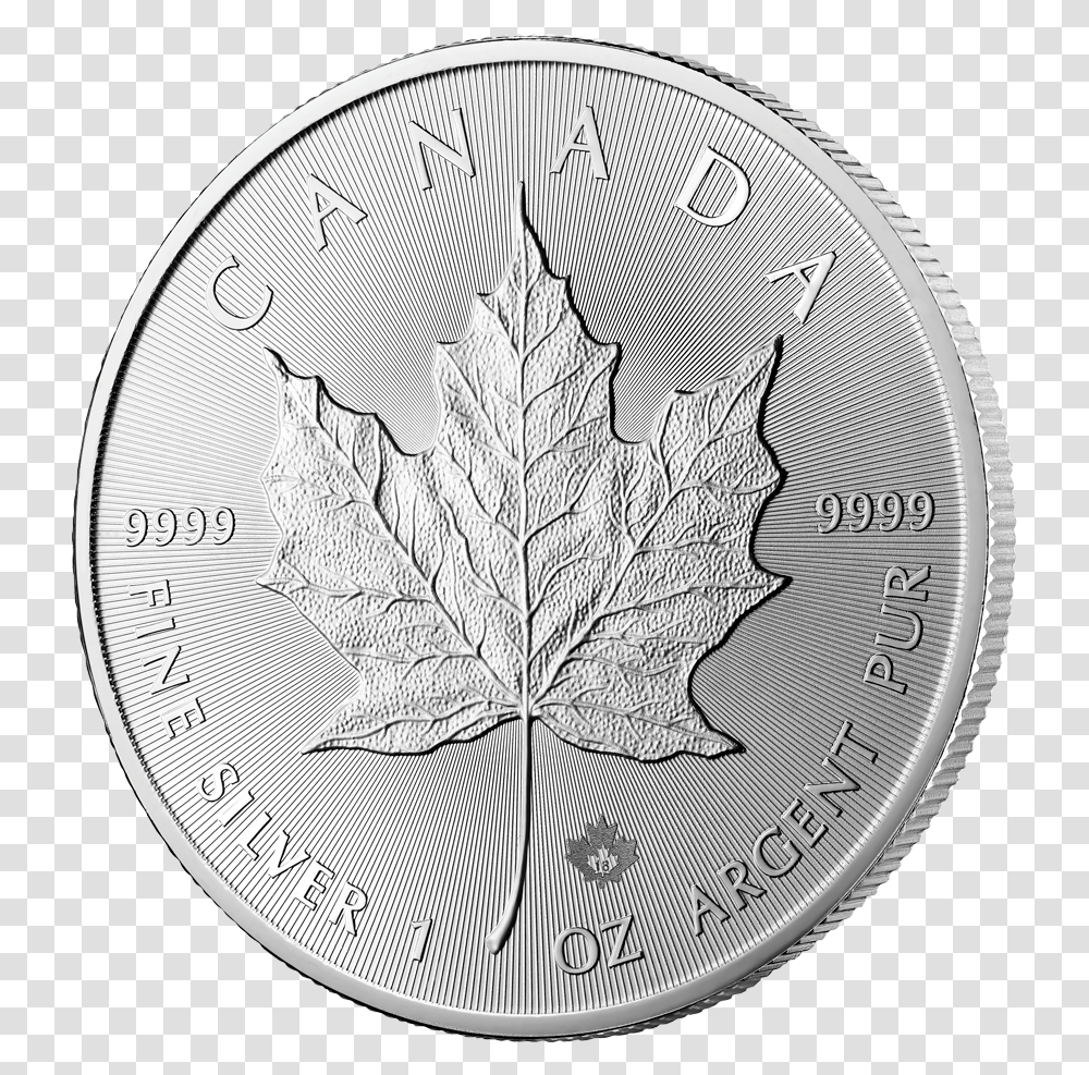Oz Maple Leaf Silver 2018, Coin, Money, Platinum Transparent Png