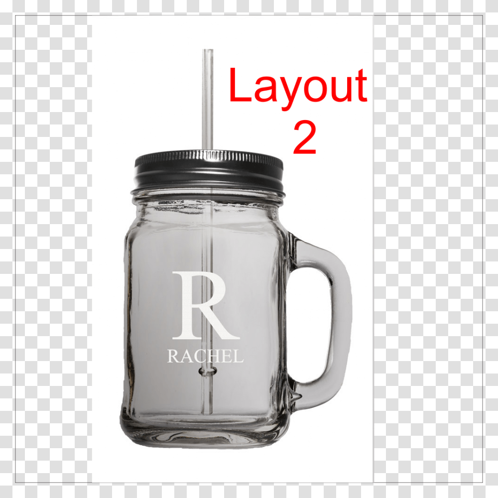 Oz Mason Jar With Lid And Straw Points Custom Laser Engraving, Glass, Mixer, Appliance, Beverage Transparent Png
