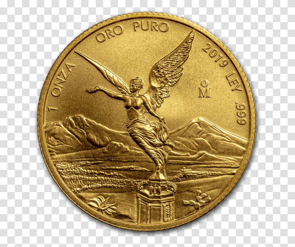 Oz Mexican Libertad Gold Coin Front, Clock Tower, Architecture, Building, Gold Medal Transparent Png