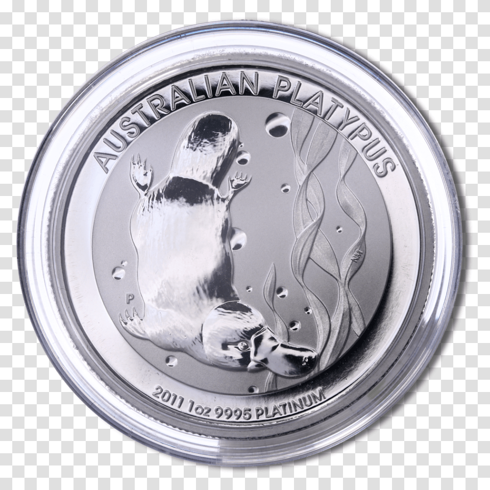 Oz Platypus Platin Coin Capsule Silver, Money, Nickel, Clock Tower, Architecture Transparent Png