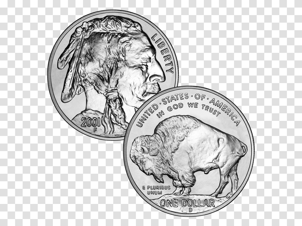 Oz Silver American Buffalo, Coin, Money, Nickel, Person Transparent Png