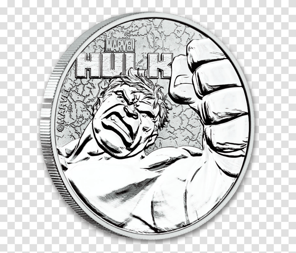 Oz Silver Hulk Coin 2019, Money, Tiger, Wildlife, Mammal Transparent Png