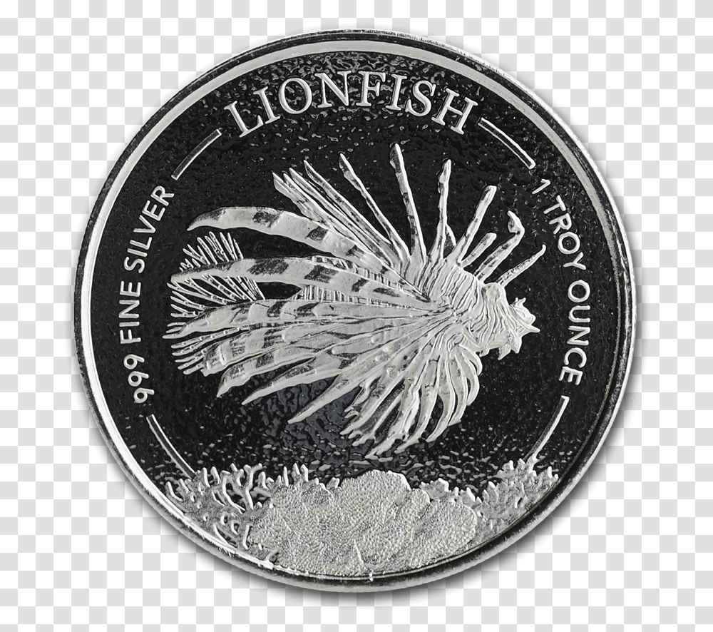 Oz Silver Lionfish 2019, Coin, Money, Nickel Transparent Png