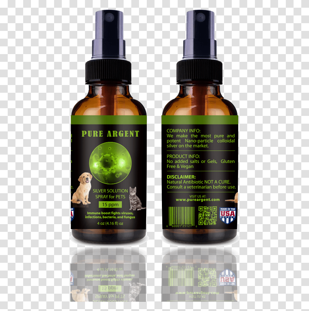 Oz Silver Solution Topical Mist Spray For Pets - Pure Apple Seed Oil, Bottle, Alcohol, Beverage, Liquor Transparent Png