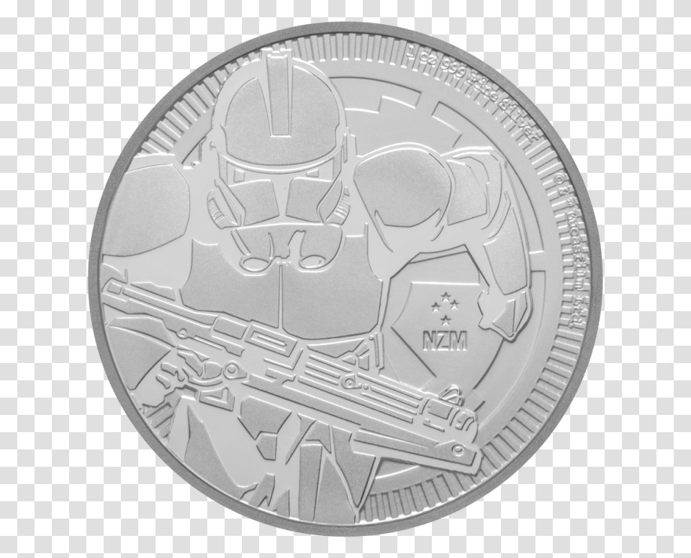 Oz Star Wars The Clone Trooper 2019 Niue 1 Oz Silver 2 Star Wars Clone Trooper Bu, Coin, Money, Clock Tower, Architecture Transparent Png