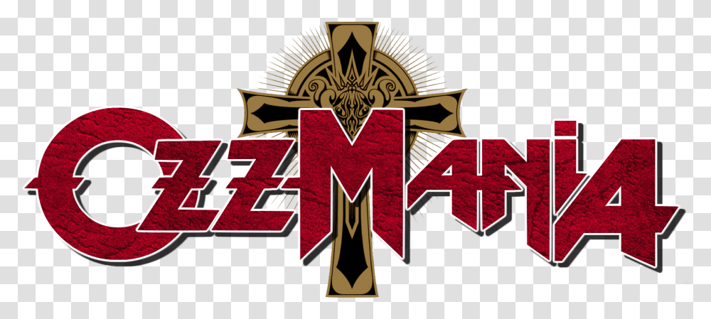 Ozzmania Logo Red Leather Gold Cross Sabbath The Rules Of Hell, Trademark, Emblem Transparent Png