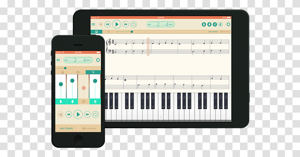 Pa Player Appdevices Piano Playing App, Mobile Phone, Electronics, Cell Phone, Keyboard Transparent Png
