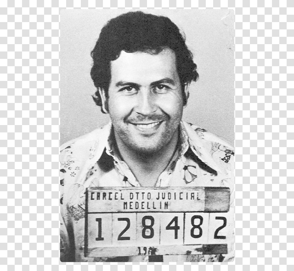 Pablo Escobar Mug Shot Poster, Face, Person, Human Transparent Png