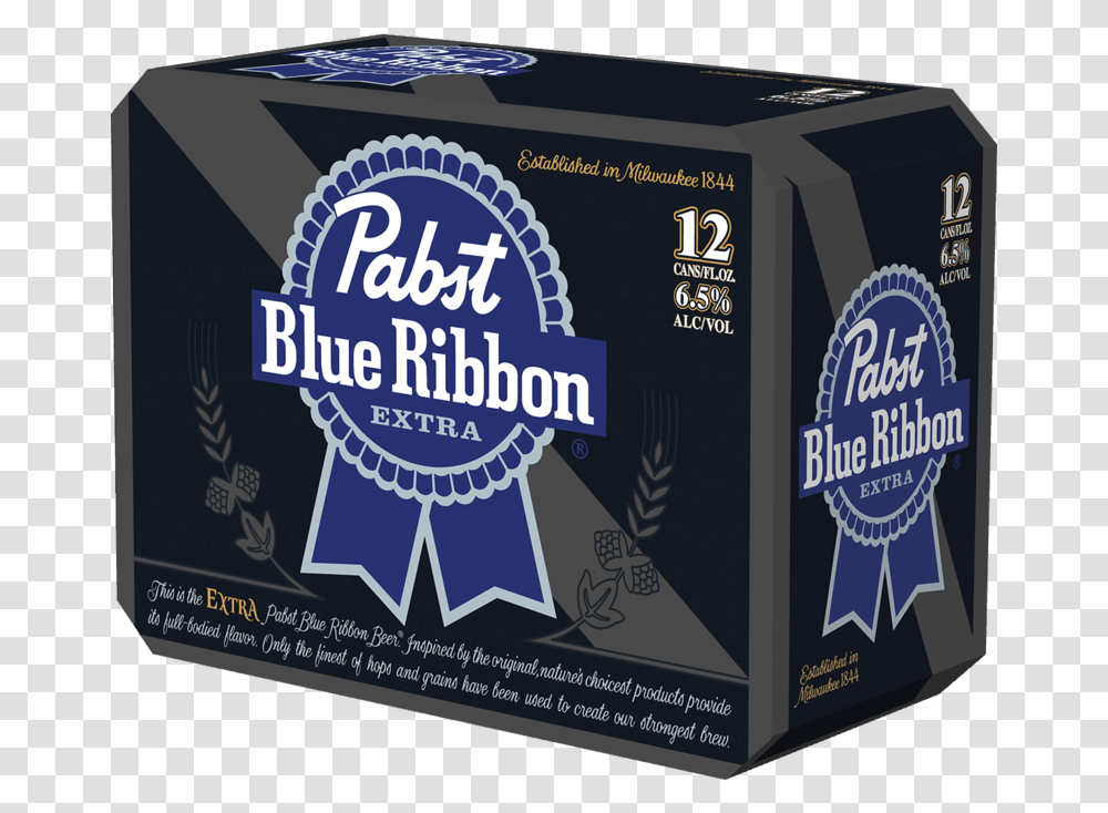 Pabst Blue Ribbon Extra 12 Pack, Label, Box, Pottery Transparent Png