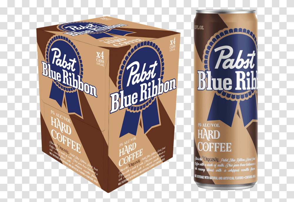 Pabst Blue Ribbon Hard Coffee 4pk 12oz Can 50 Abv Language, Box, Beer, Alcohol, Beverage Transparent Png