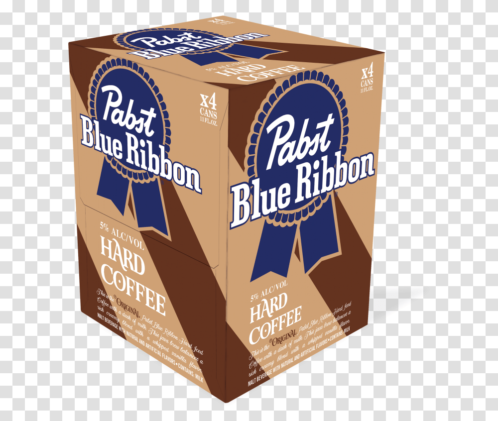 Pabst Blue Ribbon Hard Coffee Pabst Blue Ribbon Coffee Beer, Cardboard, Carton, Box, Food Transparent Png