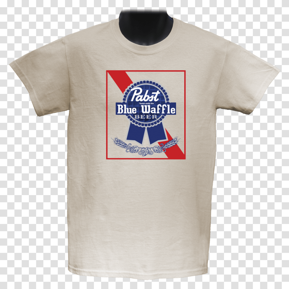 Pabst Blue Ribbon Parody T Shirt Pabst Blue Waffle Lulztees Pabst Blue Ribbon Logos, Clothing, Apparel, T-Shirt, Sleeve Transparent Png