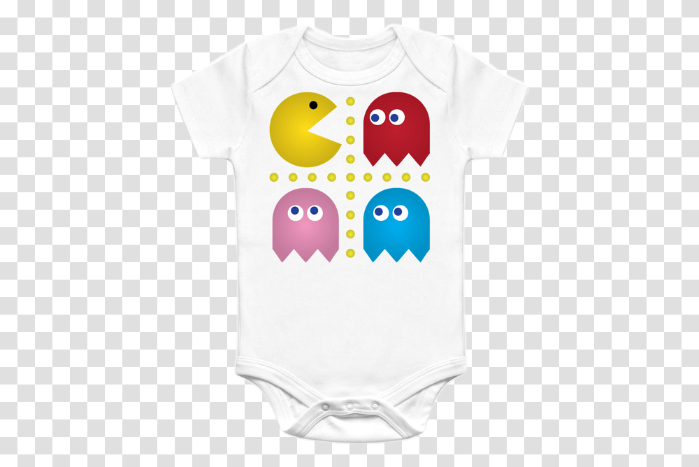 Pac Man Grid Baby Bodysuits Cartoon, Apparel, T-Shirt, Swimwear Transparent Png