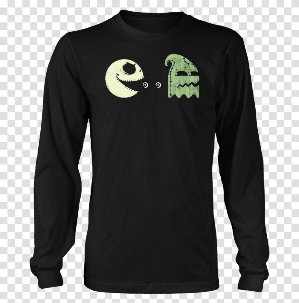 Pac Man Jack Skellington Oogie Boogie T Shirt Funny Science Christmas T Shirts, Sleeve, Apparel, Long Sleeve Transparent Png