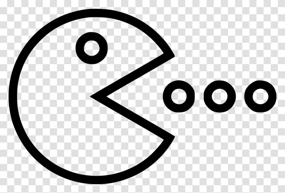 Pac Man Pacman Oldschool Video Gaming Icon Free Download, Stencil, Label Transparent Png
