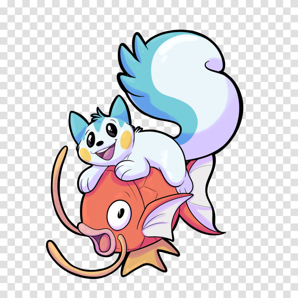 Pachirisu Magikarp Sticker, Animal, Sea Life, Cat, Pet Transparent Png