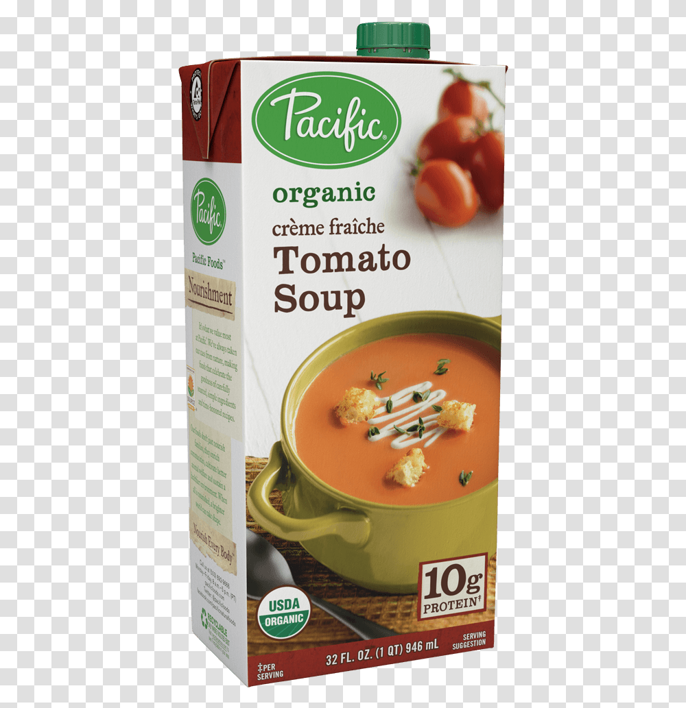 Pacific Foods Organic Crme Fraiche Creamy Tomato Soup Pacific Foods Soups, Bowl, Dish, Meal, Soup Bowl Transparent Png