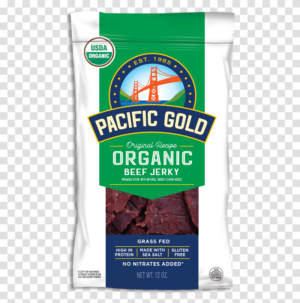 Pacific Gold Original Organic Pacific Gold Beef Jerky, Dessert, Food, Chocolate, Fudge Transparent Png