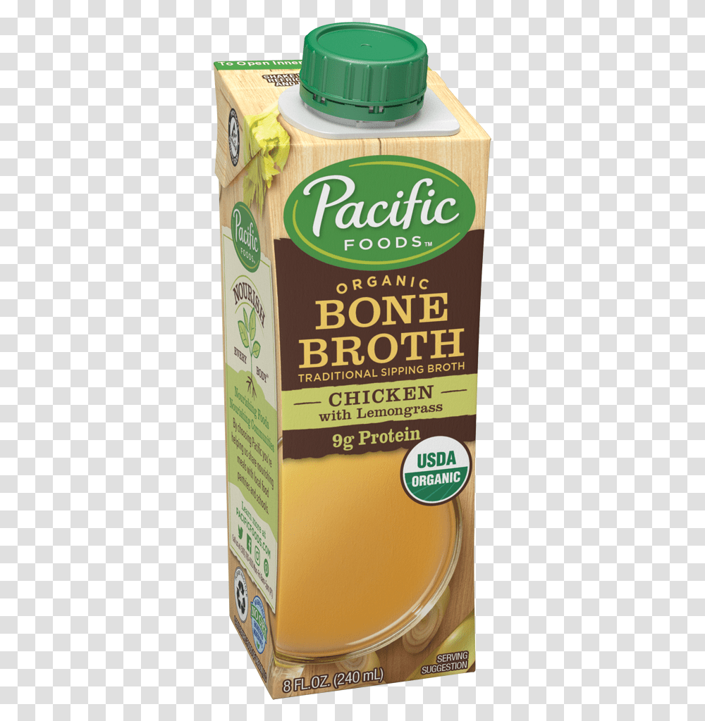 Pacific Organic Chicken Bone Broth With Sea Salt, Plant, Food, Bowl, Beer Transparent Png