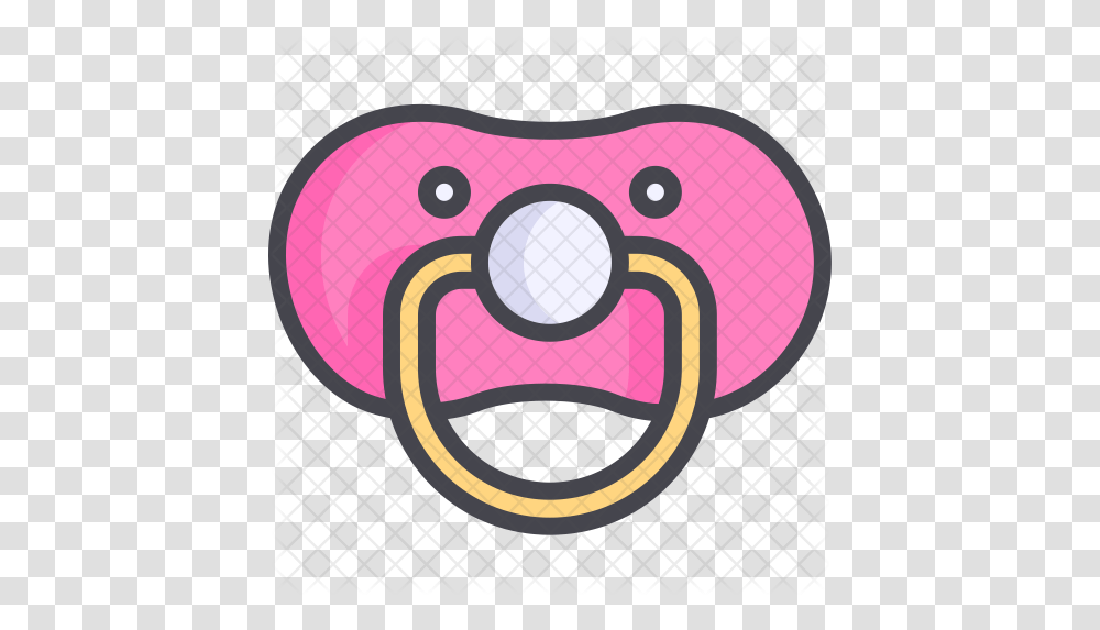 Pacifier Icon Of Colored Outline Style Pink Pacifier Icon, Logo, Symbol, Trademark, Text Transparent Png