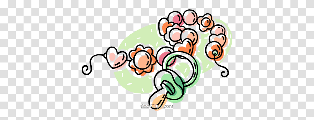 Pacifier With Beads And Hearts Royalty Free Vector Clip Art, Drawing, Doodle Transparent Png
