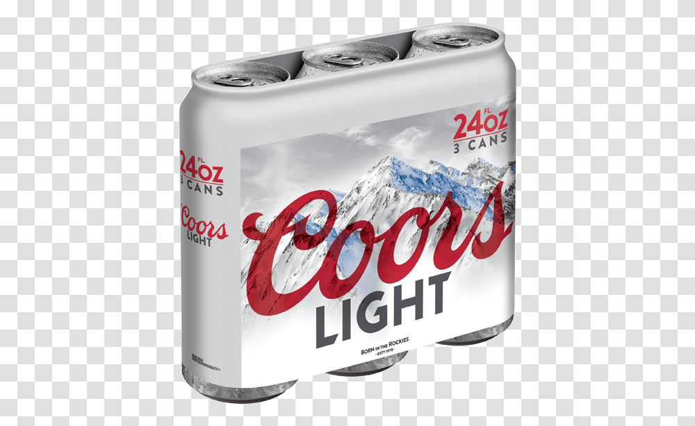Pack 24 Fl Oz Cans Coors Light 3 Pack, Coke, Beverage, Coca, Drink Transparent Png