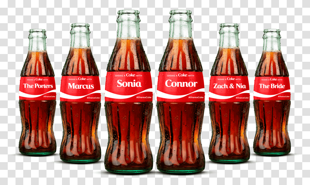 Pack Of 8 Fl Oz Personalized Glass Bottles Of Cocacola Coca Cola Bottle, Coke, Beverage, Drink, Soda Transparent Png