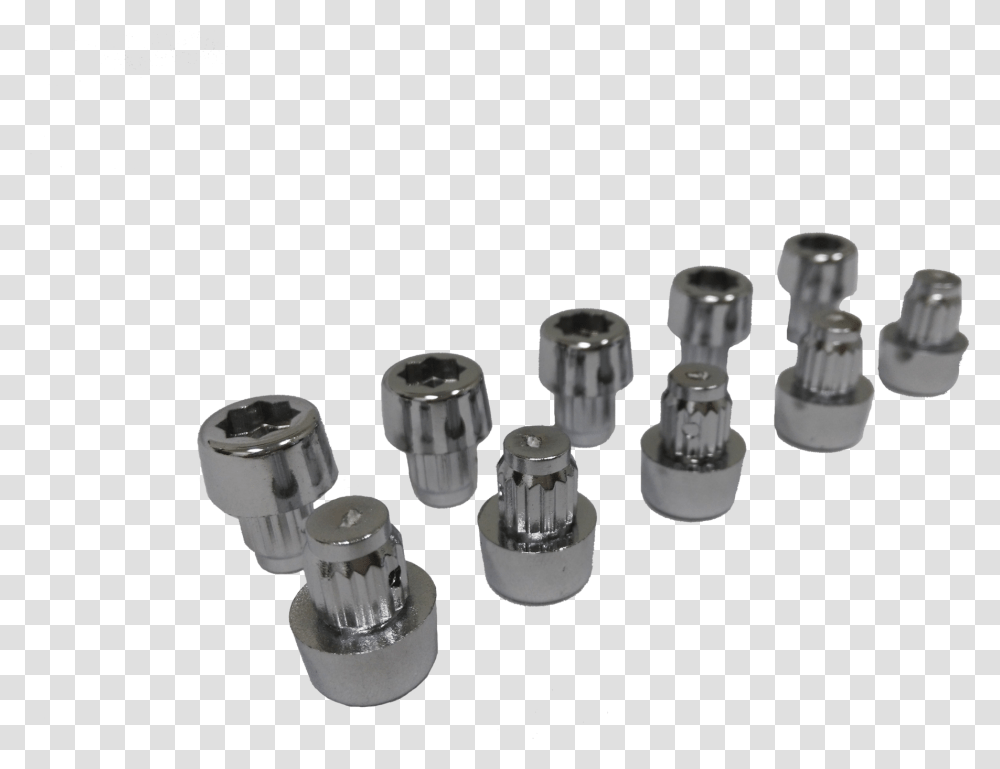 Pack Of Chrome Socket Head Rivet Inserts Wheel, Chess, Game, Machine, Aluminium Transparent Png