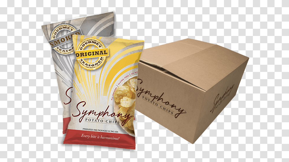 Pack Of Original And Smoked Symphony Chips Potato Chip, Box, Food, Plant Transparent Png
