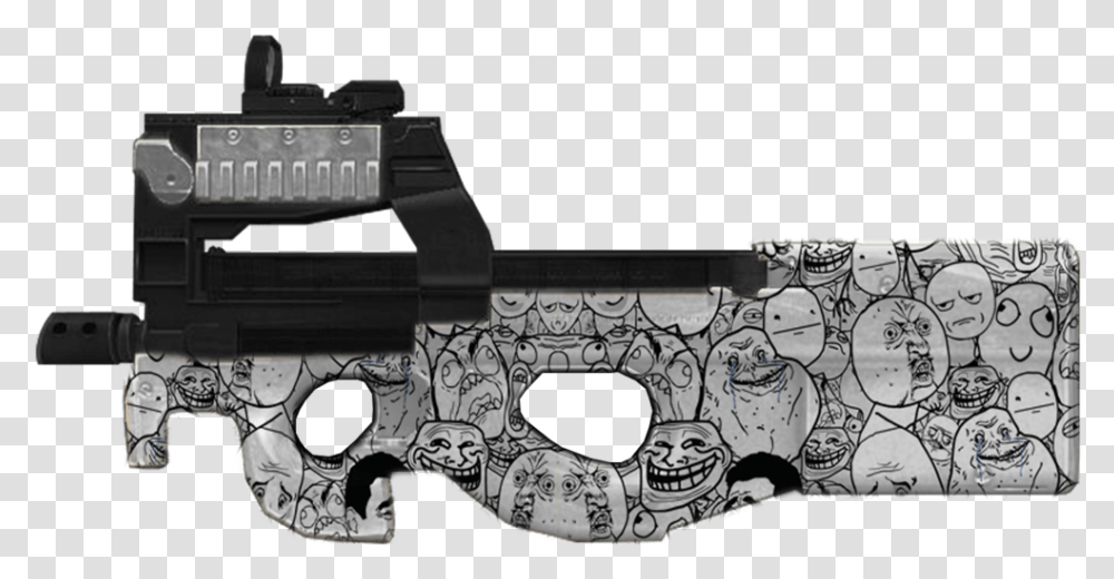 Pack P90 Memes 1 By Andrew P90 Point Blank, Weapon, Weaponry, Gun, Hole Transparent Png