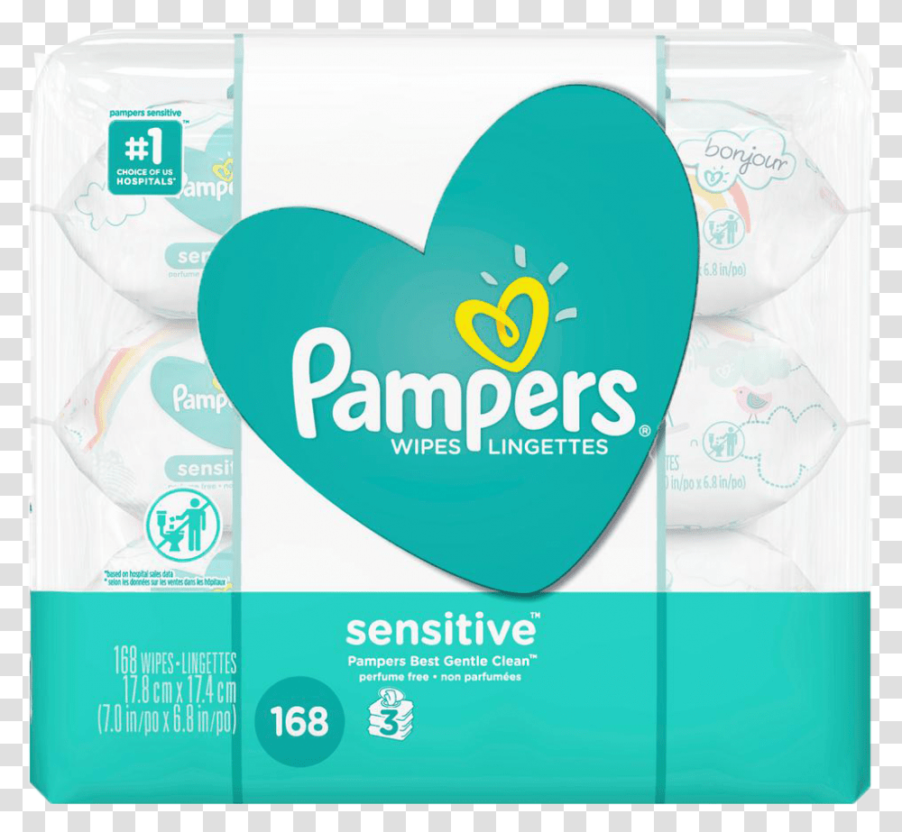 Pack Pampers Sensitive Wipes, Poster, Advertisement, Paper, Flyer Transparent Png