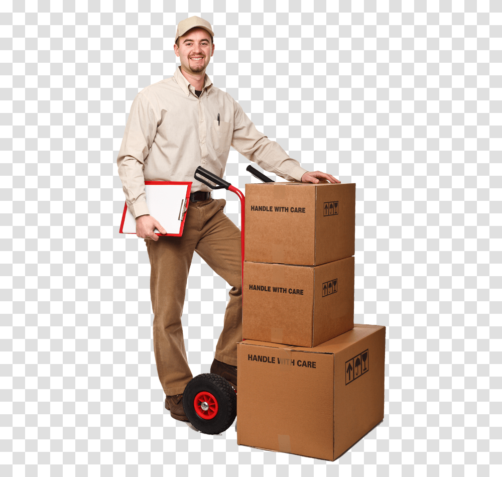 Package And Labelingpaper Productpacking Materialsmovingpallet Delivery Man, Box, Person, Human, Package Delivery Transparent Png