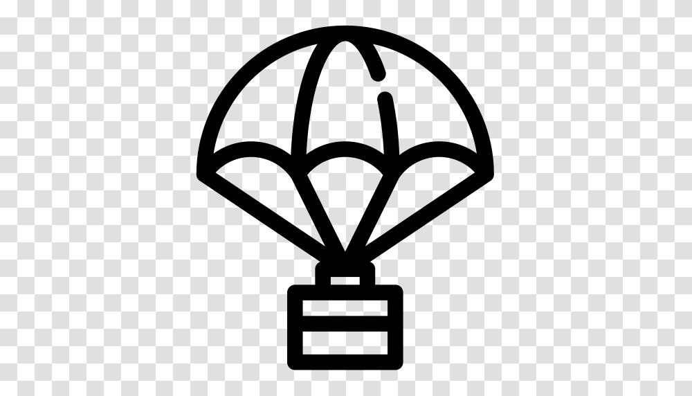 Package With Parachute Parachute Icon With And Vector Format, Gray, World Of Warcraft Transparent Png