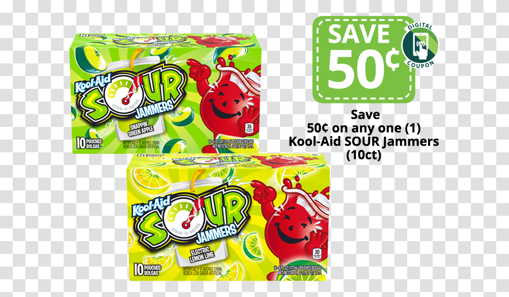 Packages Of Kool Aid Sour Jammers Drink Pouches Kool Aid Sour Jammers Transparent Png