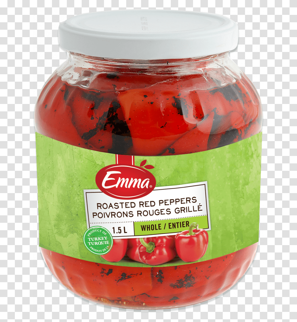 Packaging For Emma Roasted Red Peppers Sliced Roasted Peppers, Food, Relish, Pickle, Ketchup Transparent Png