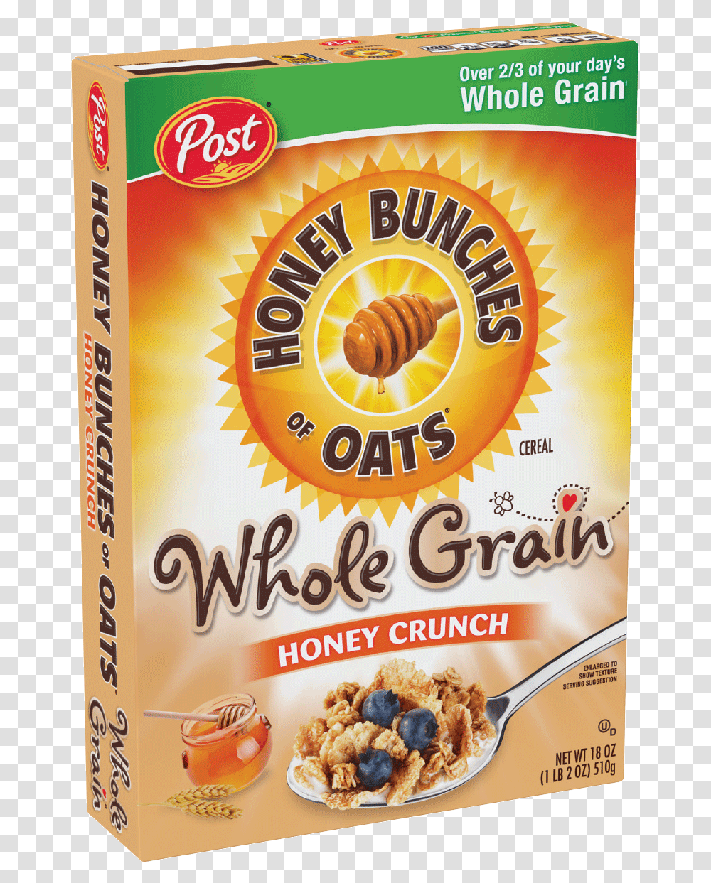 Packaging Of Honey Bunches Of Oats Whole Grain Honey Honey Bunches Of Oats Whole Grain, Food, Breakfast, Plant, Oatmeal Transparent Png
