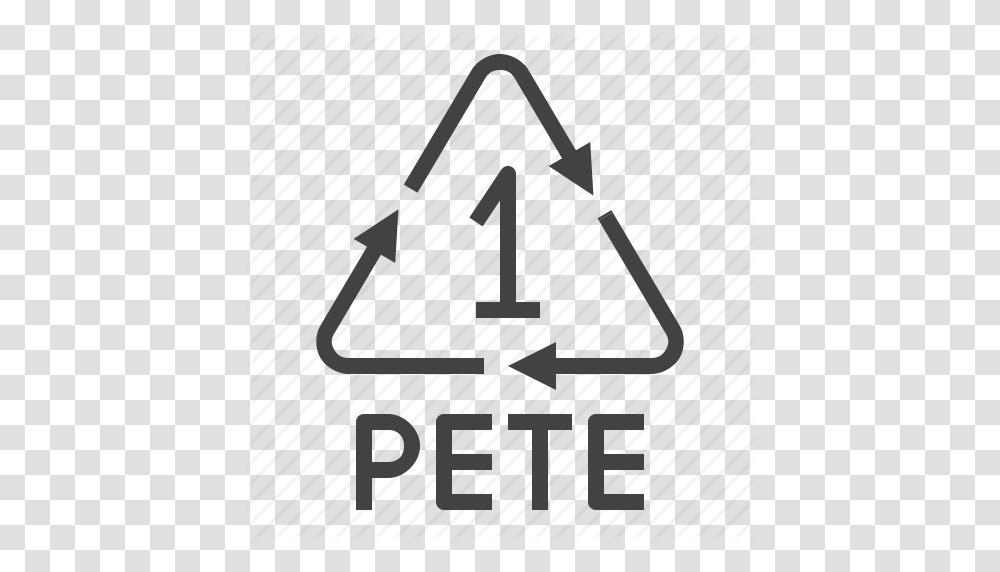 Packaging Pet Pete Plastic Recycling Symbol Icon, Triangle, Alphabet, Plot Transparent Png