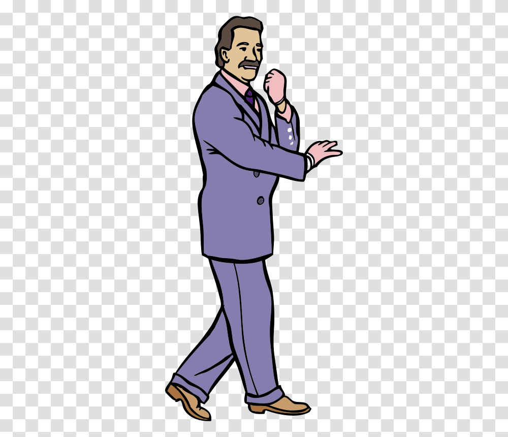 PackardJennings Karate Guy In A Fashionable Purple Suit W Gloves, Person, Human, Standing, Sailor Suit Transparent Png