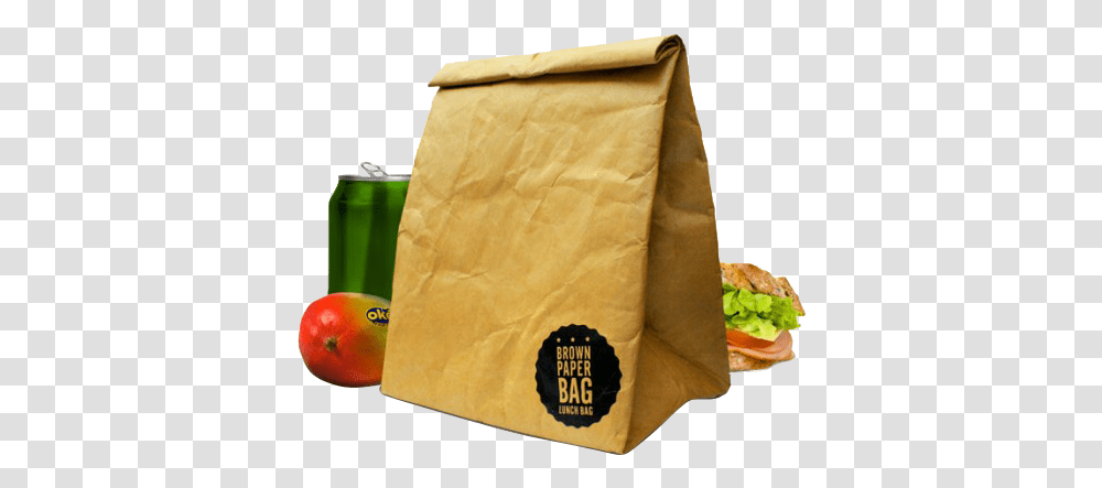 Packed Lunch Brown Bag, Food, Shopping Bag Transparent Png