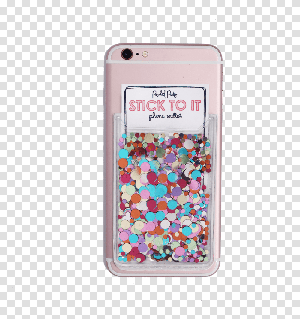 Packed Party Stick To It Multi Confetti Phone Card Clear Adhesive Cell Phone Card Holder, Mobile Phone, Electronics, Ipod Transparent Png