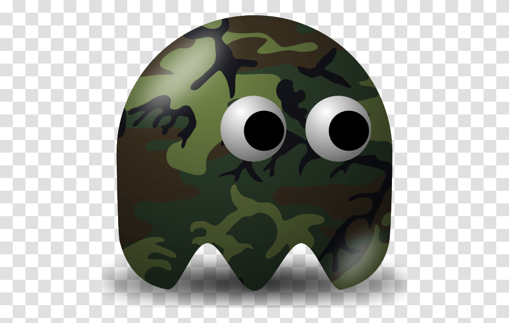 Pacman Ghost, Head, Military Uniform, Camouflage, Hole Transparent Png