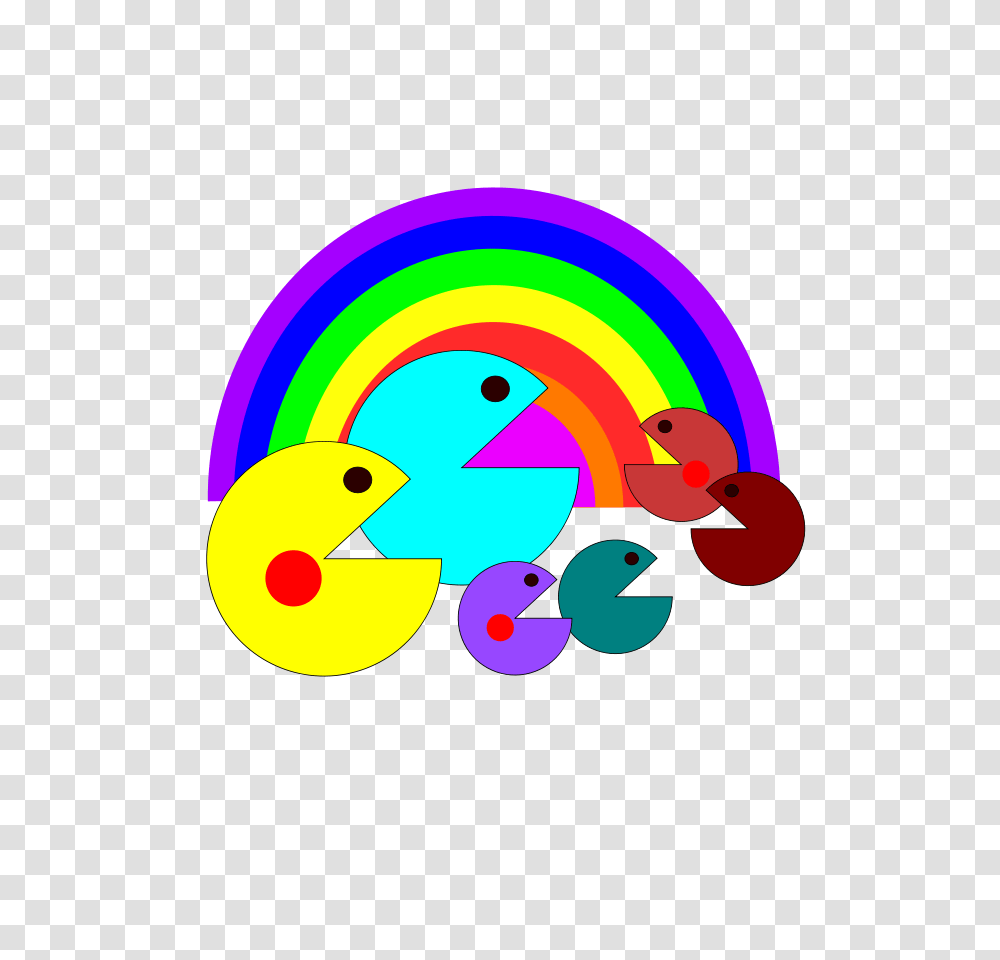 Pacman Rainbow Clip Arts Download, Bird, Animal, Floral Design Transparent Png