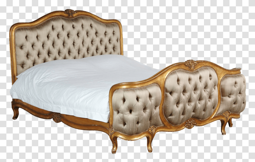 Padded French Bed Wooden Sleeping Bed, Furniture, Crib, Sideboard, Couch Transparent Png