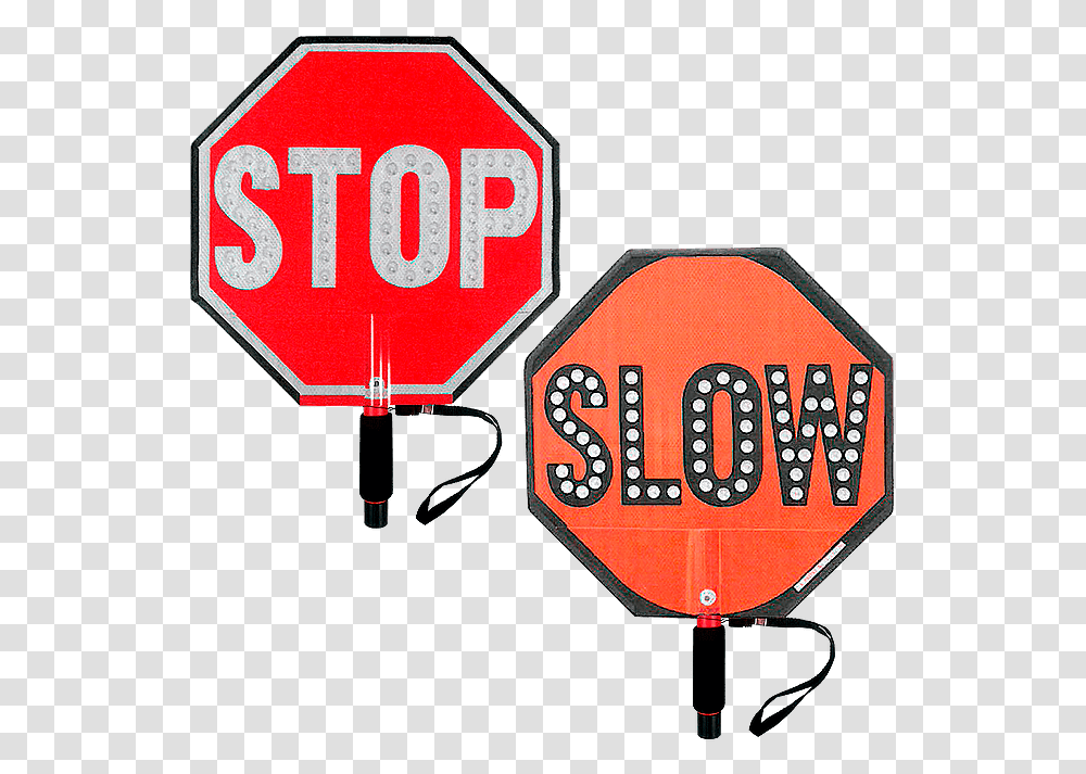 Paddle Stop Slow Flashing Led Hand Held Sign 18 Inch Stop Sign, Road Sign, Stopsign Transparent Png