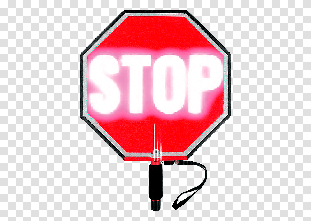 Paddle Stop Slow Flashing Led Hand Held Sign Hand Held Light Stop Sign, Road Sign, Stopsign, Mailbox Transparent Png