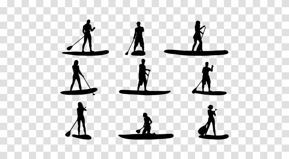 Paddleboard Silhouettes Vectors, Gray, World Of Warcraft Transparent Png