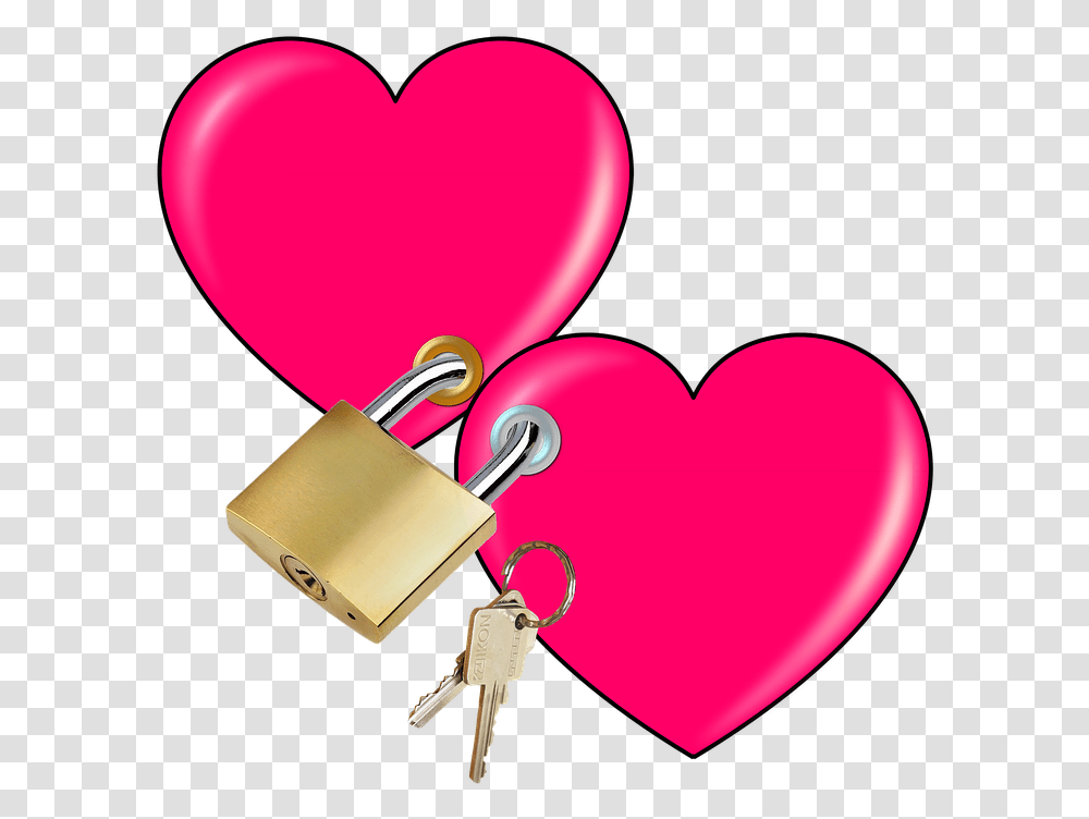 Padlock Clipart Heart 2 Hearts Amp Lock, Key Transparent Png