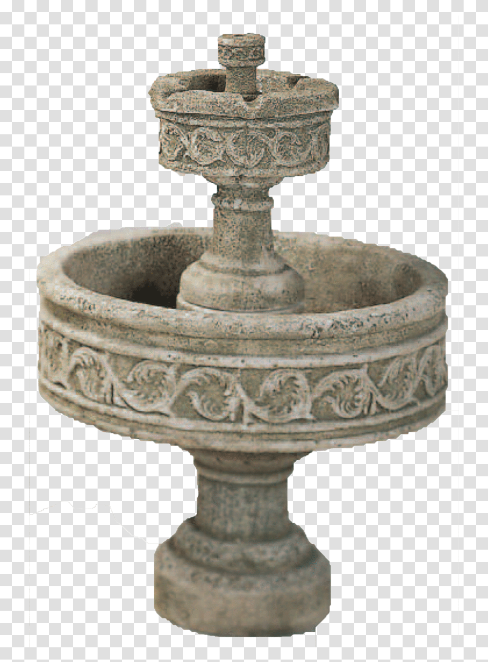 Paestum Two Tier Cast Stone Outdoor Garden Fountains Fountain, Water, Cross, Beak Transparent Png