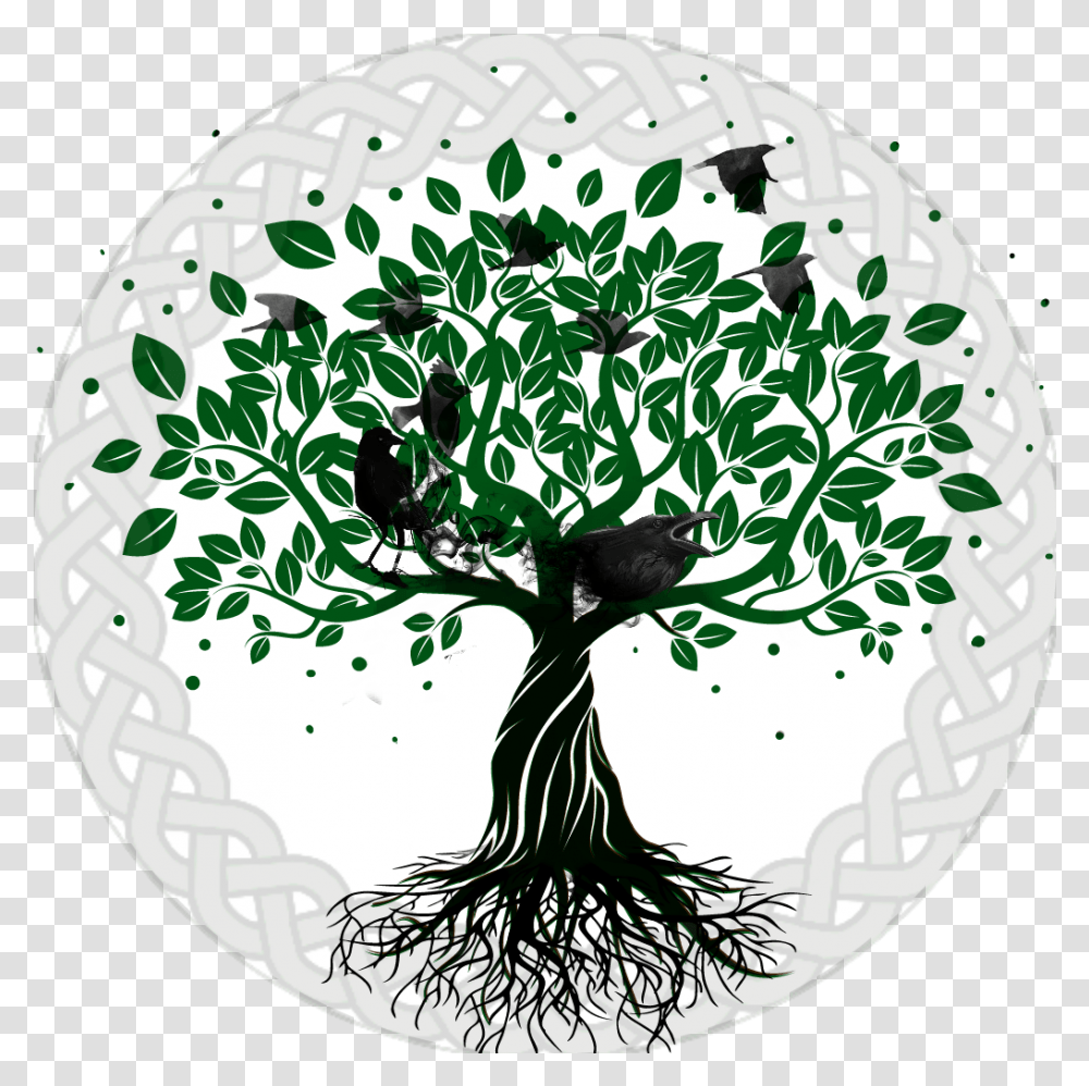Pagan Backgrounds Tree Graphic, Plant, Root, Bird, Animal Transparent Png